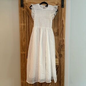 En Saison White Gingham Midi Dress